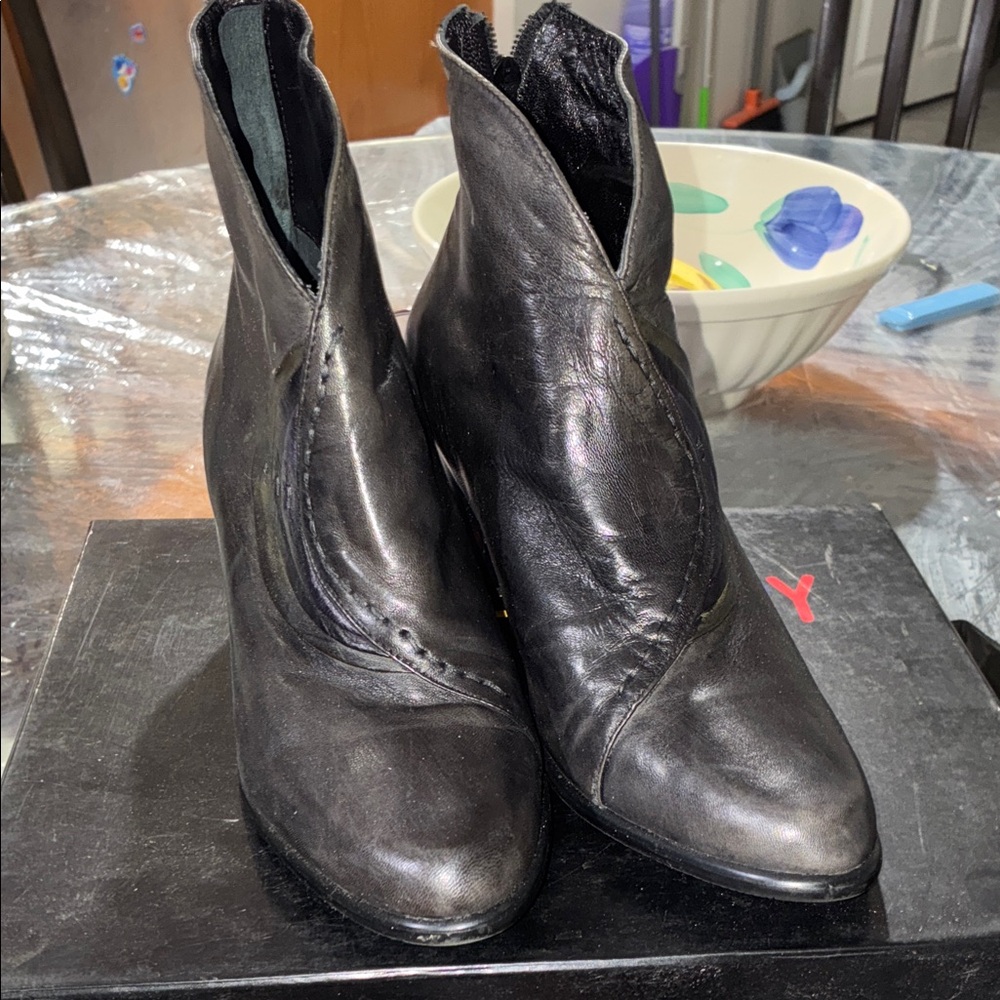 Black Leather Ankle Boots